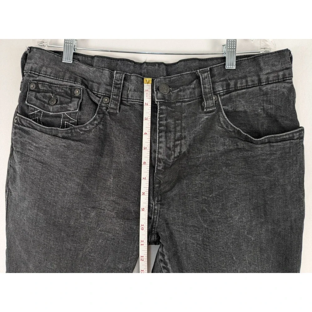 True Religion Rocco Relaxed Skinny Jeans Mens 38 Black Faded Flap‎ Pocket Denim